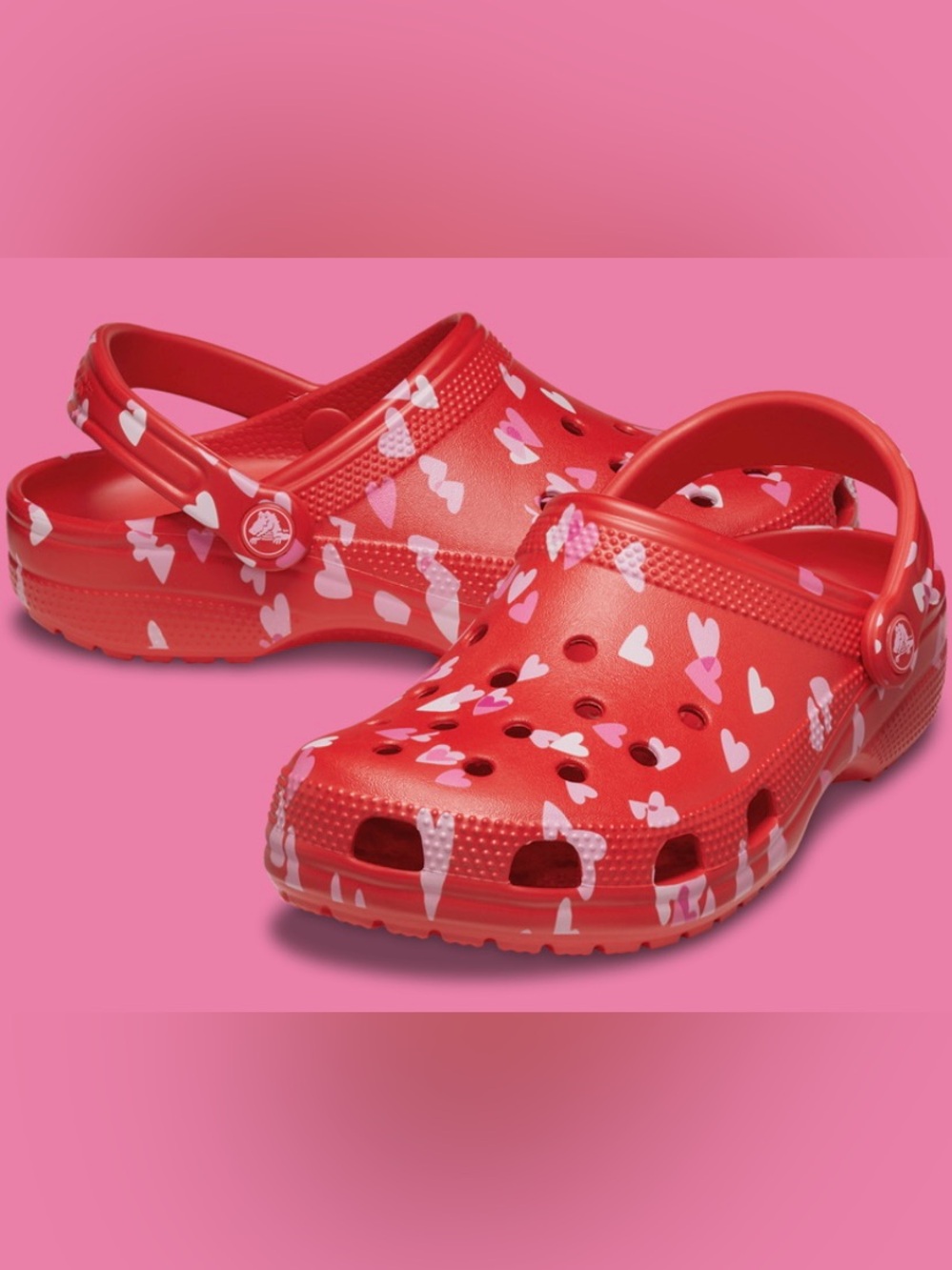 Kids Red Heart Slip-On Clogs